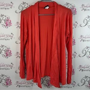 Jkla California cardigan waterfall Women's orange Red Open Front Cardigan